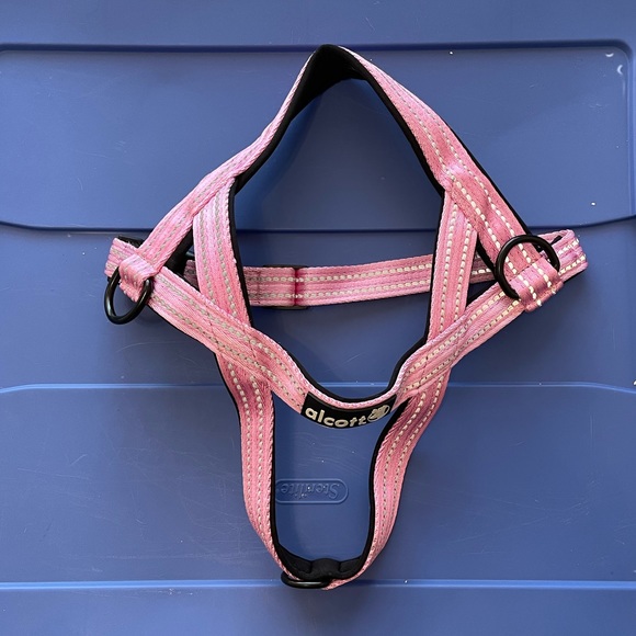 ALCOTT Reinforced Neoprene Dog Harness in Pink with Reflective Stitching - Picture 3 of 10